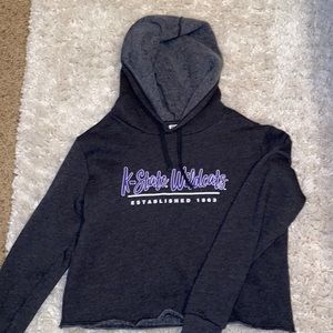 kansas state wildcats crop hoodie